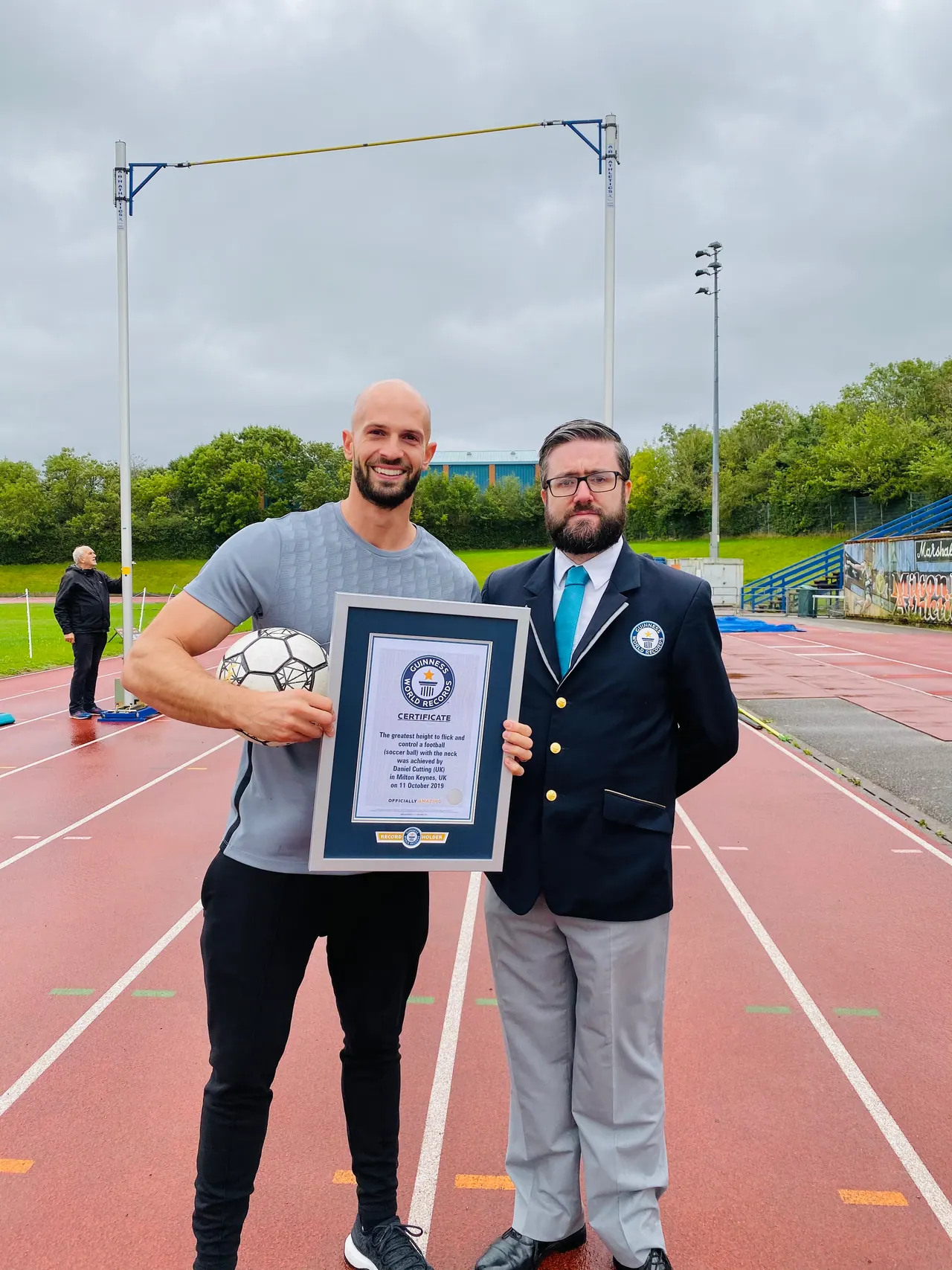 Daniel receiving a Guinness World Records certificate